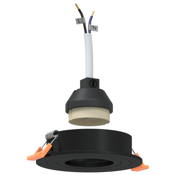 Spotlight-uri încastrate 12 buc Round GU10 Negru Ø91 mm - WALTI WALTI