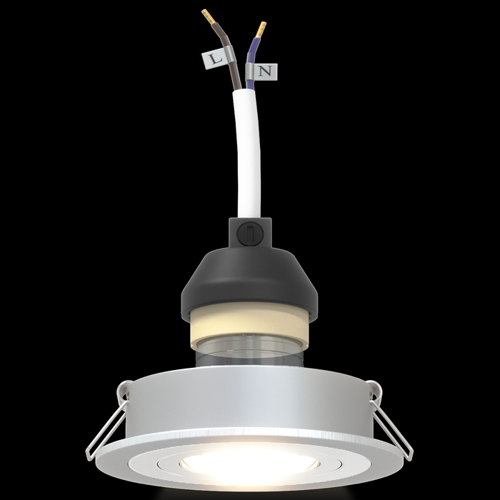 Spotlights încastrate 6 pcs Rotund GU10 Silver Ø91 mm - WALTI WALTI