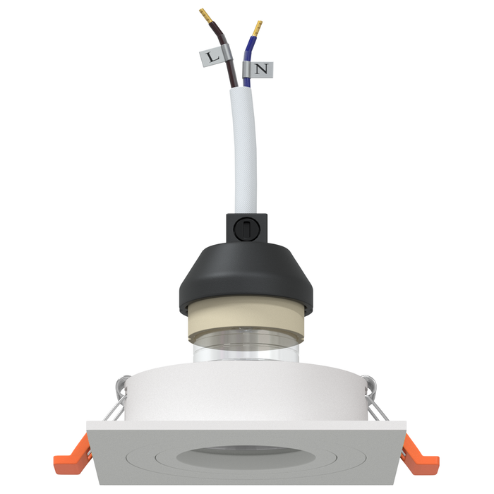 Spoturi încastrate 12 buc Pătrate GU10 Alb 91x91 mm - WALTI WALTI
