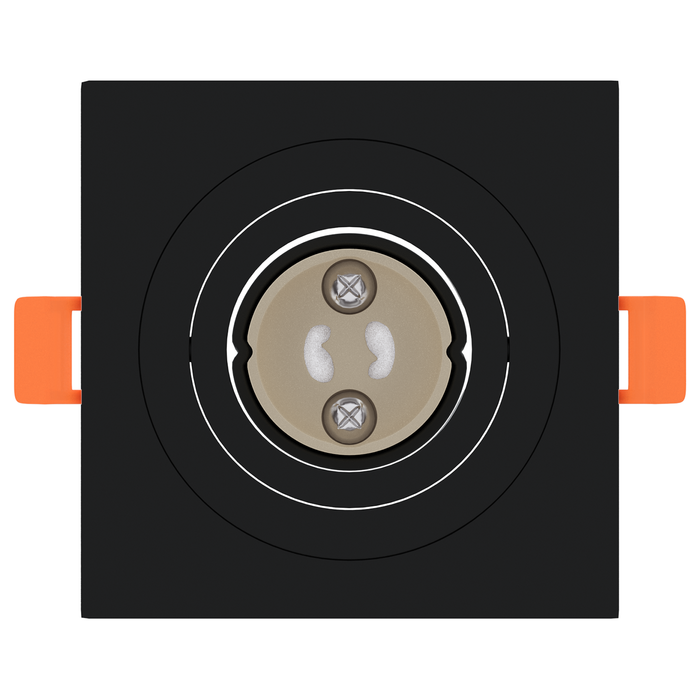 Spoturi încastrate 6 buc Pătrat GU10 Negru 91x91 mm - WALTI WALTI