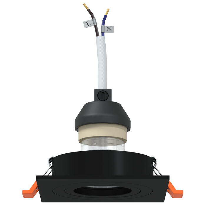 Spoturi încastrate 6 buc Pătrat GU10 Negru 91x91 mm - WALTI WALTI