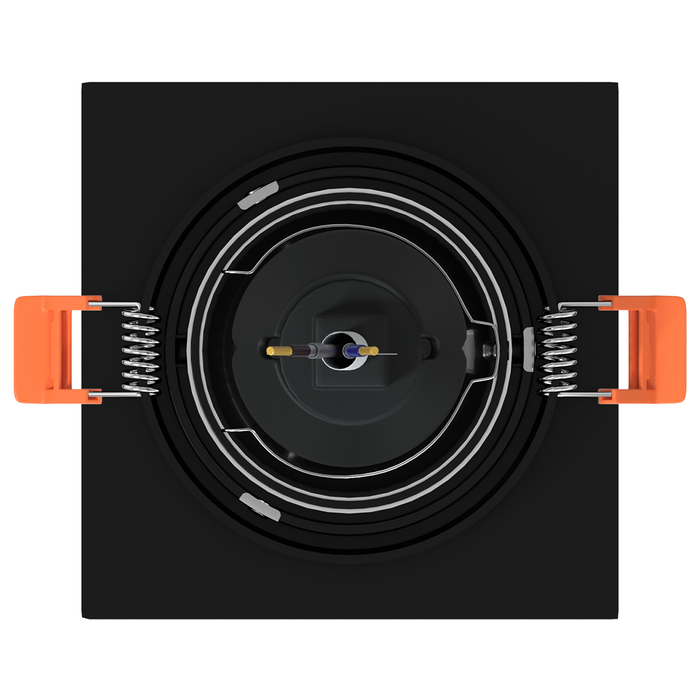 Spoturi încastrate 12 bucăți Pătrat GU10 Negru 91x91 mm - WALTI WALTI