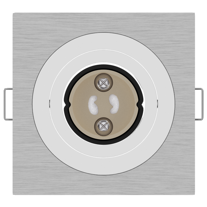 Spoturi încastrate 6 buc Pătrat GU10 Argintiu 91x91 mm - WALTI WALTI