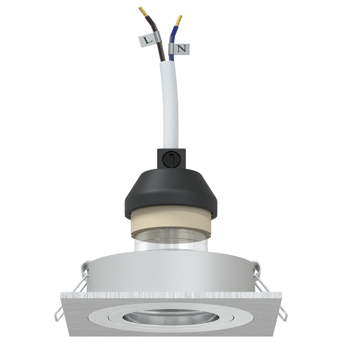 Spoturi încastrate 6 buc Pătrat GU10 Argintiu 91x91 mm - WALTI WALTI