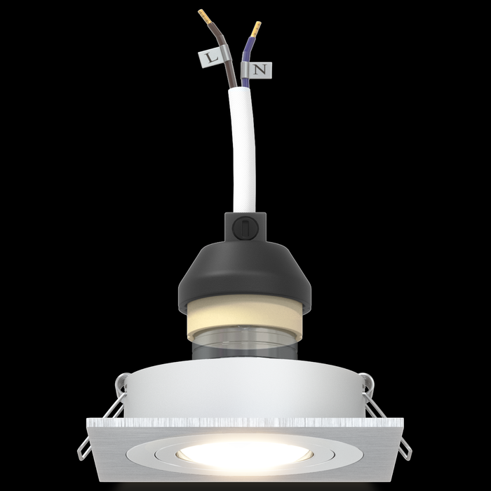 Spoturi încastrate 24 buc Pătrat GU10 Argint 91x91 mm - WALTI WALTI