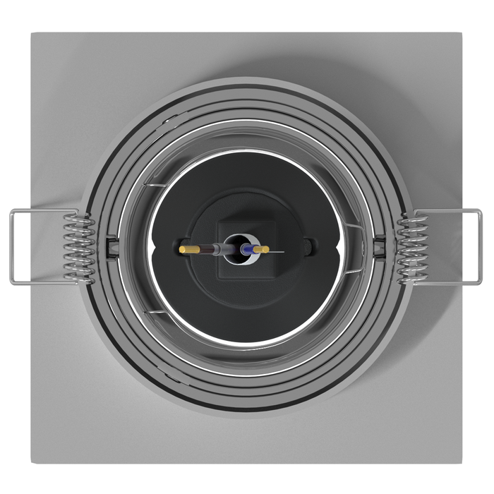 Spoturi încastrate 24 buc Pătrat GU10 Argint 91x91 mm - WALTI WALTI