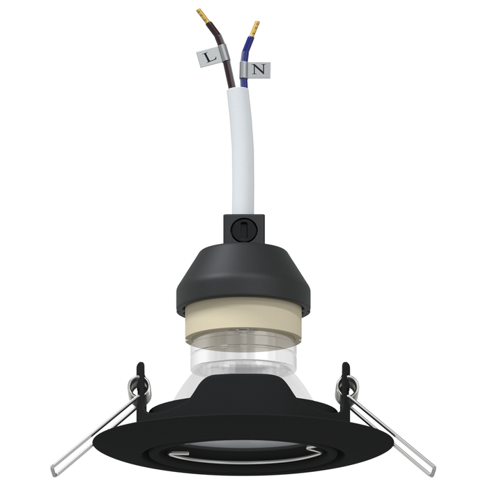 Spoturi încastrate 12 buc Round GU10 Negru Ø90 mm Oțel - WALTI WALTI
