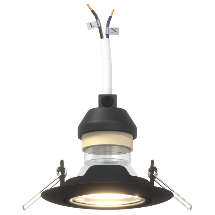 Spoturi încastrate 24 buc Round GU10 Negru Ø90 mm Oțel - WALTI WALTI