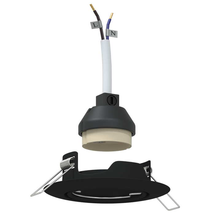 Spoturi încastrate 24 buc Round GU10 Negru Ø90 mm Oțel - WALTI WALTI