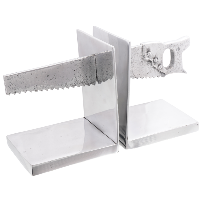 Suporturi pentru cărți vidaXL 2 buc Argintii 11x14x17,5 cm Aluminiu Saw - WALTI WALTI