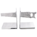 Suporturi pentru cărți vidaXL 2 buc Argintii 11x14x17,5 cm Aluminiu Saw - WALTI WALTI