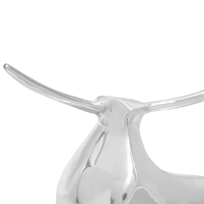 Sculptură taur, argintiu, 37x44x17 cm, aluminiu - WALTI WALTI