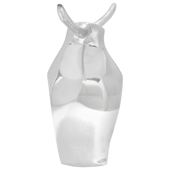 Sculptură taur, argintiu, 37x44x17 cm, aluminiu - WALTI WALTI