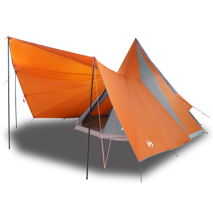 Cort de Familie Tipi Gri și Portocalie 12 Persoane Waterproof - WALTI WALTI