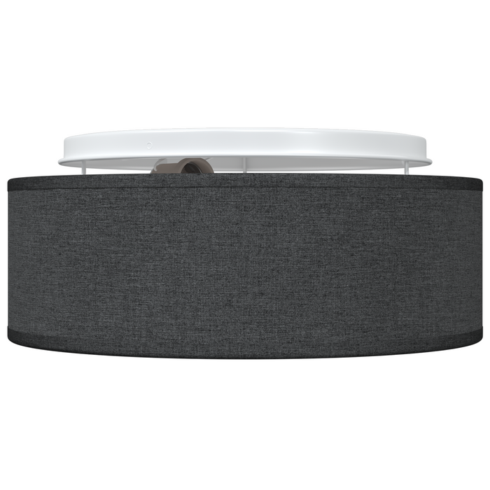 Lustră, negru, montaj încastrat, Ø 30 cm, țesătură, E27 - WALTI WALTI