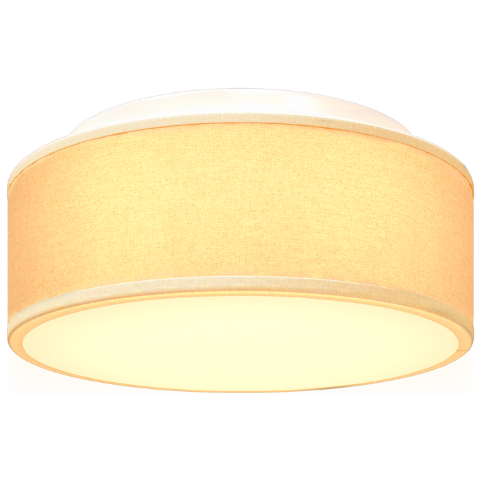 Lustră, alb, montaj încastrat, Ø 30 cm, țesătură, E27 - WALTI WALTI