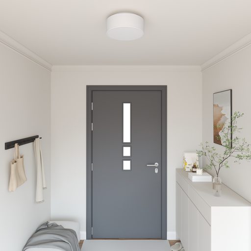 Lustră, alb, montaj încastrat, Ø 30 cm, țesătură, E27 - WALTI WALTI