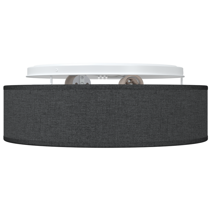 Lustră, negru, montaj încastrat, Ø 38 cm, țesătură, E27 - WALTI WALTI