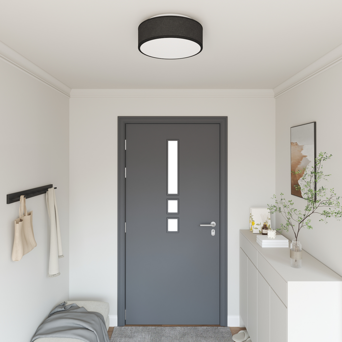 Lustră, negru, montaj încastrat, Ø 38 cm, țesătură, E27 - WALTI WALTI