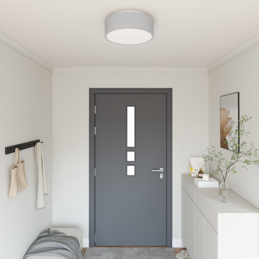 Lustră, gri, montaj încastrat, Ø 38 cm, țesătură, E27 - WALTI WALTI