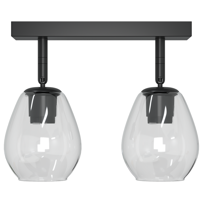 Lustră cu abajur din sticlă reglabil, antracit, E27 - WALTI WALTI