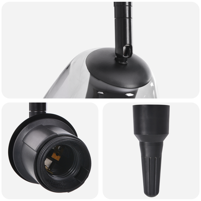 Lustră cu abajur din sticlă reglabil, antracit, E27 - WALTI WALTI