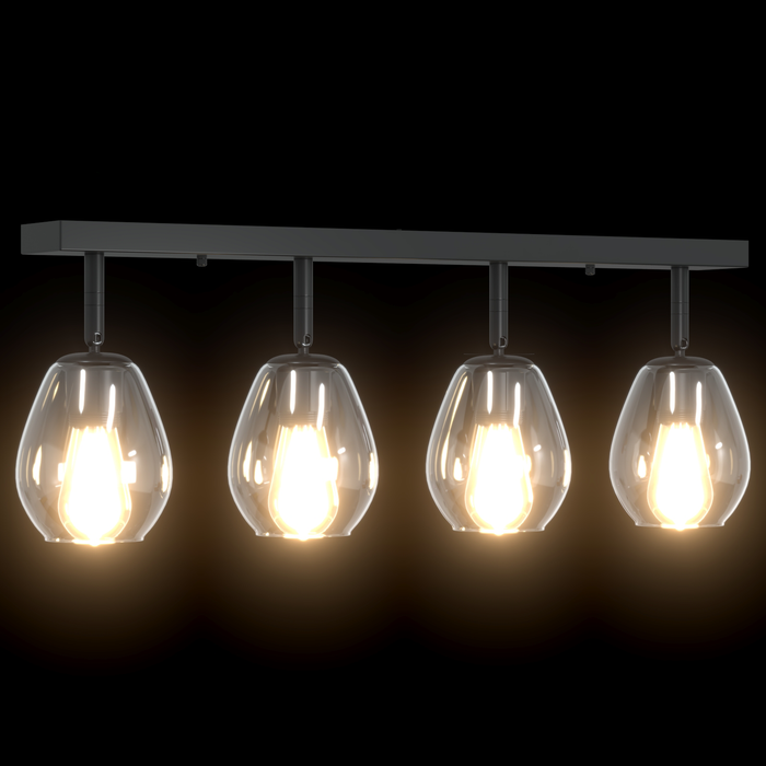 Lustră cu abajur din sticlă reglabil, antracit, E27 - WALTI WALTI