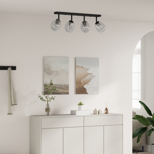 Lustră cu abajur din sticlă reglabil, antracit, E27 - WALTI WALTI