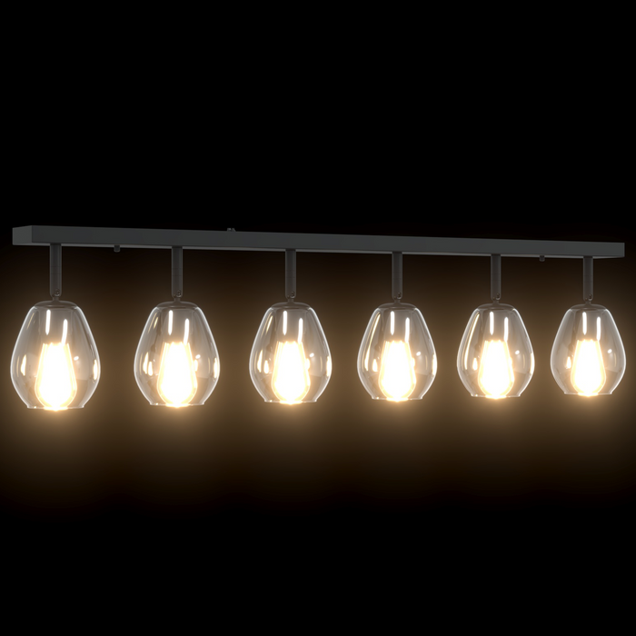 Lustră cu abajur din sticlă reglabil, antracit, E27 - WALTI WALTI