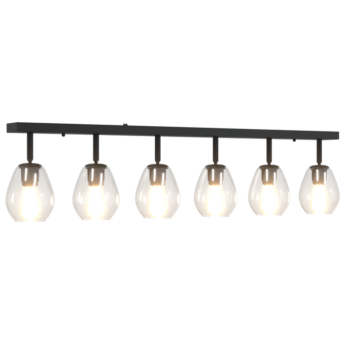 Lustră cu abajur din sticlă reglabil, antracit, E27 - WALTI WALTI