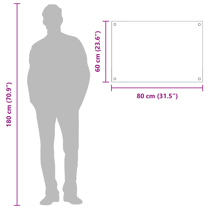 Contrablat bucătărie gri închis 80x60x0.6 cm sticlă securizată - WALTI WALTI