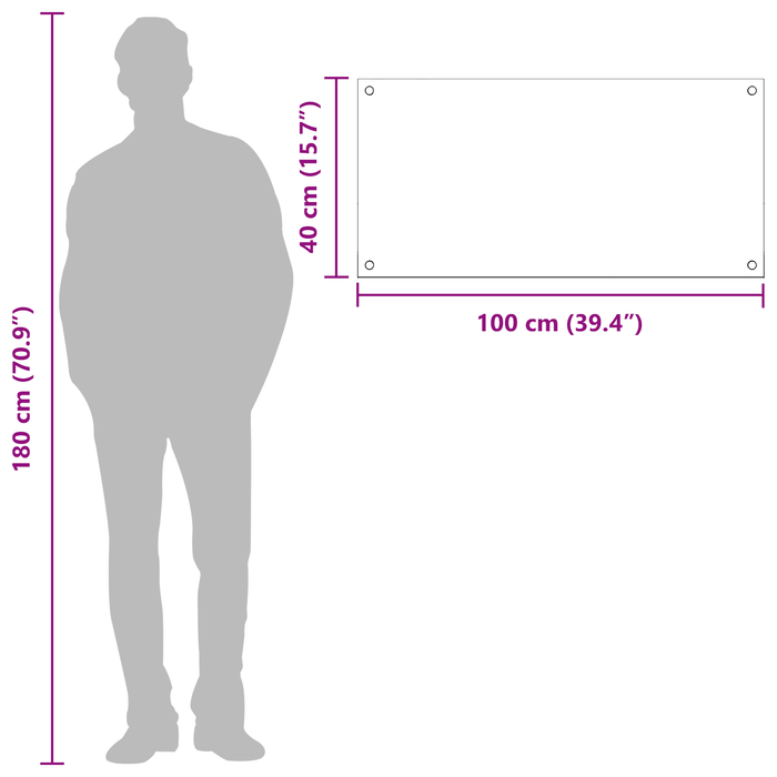Contrablat bucătărie gri închis 100x40x0.6 cm sticlă securizată - WALTI WALTI