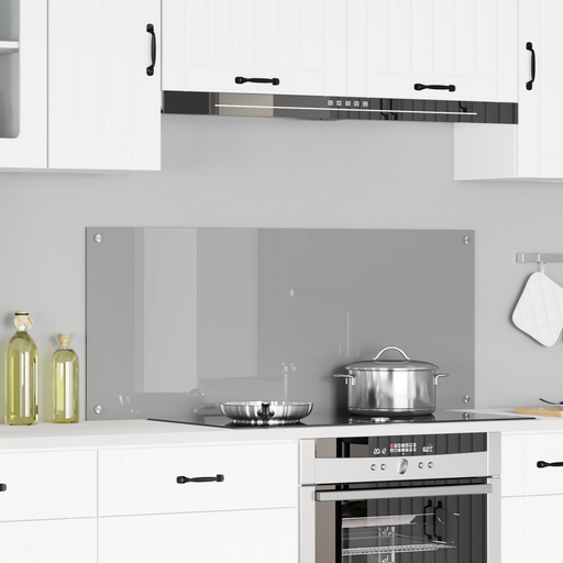 Backsplash de Bucătărie Gri Deschis 120x50x0,6 cm din Sticlă Temperată - WALTI WALTI