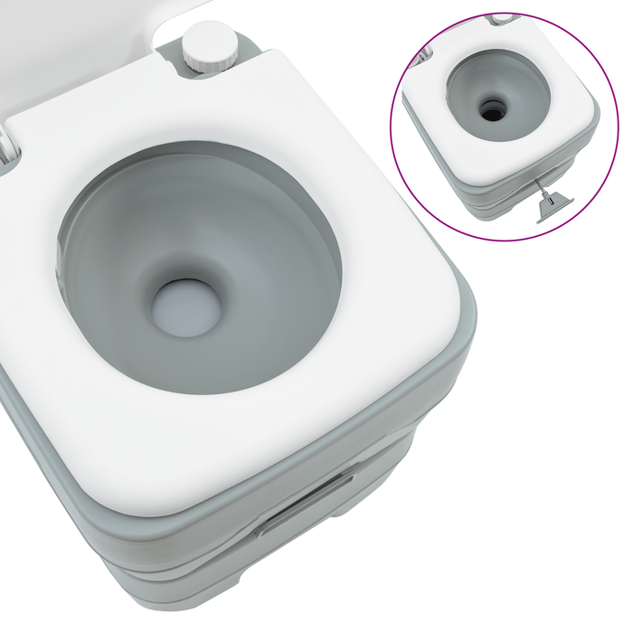 Masă de Camping vidaXL corp gri+capac alb+gri stylish - WALTI WALTI