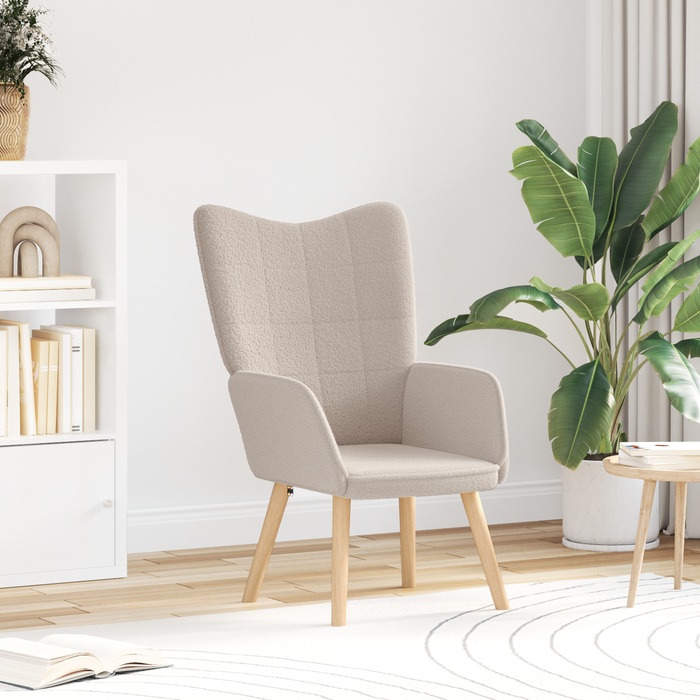 Fotoliu de relaxare, gri deschis, material similar lână - WALTI WALTI