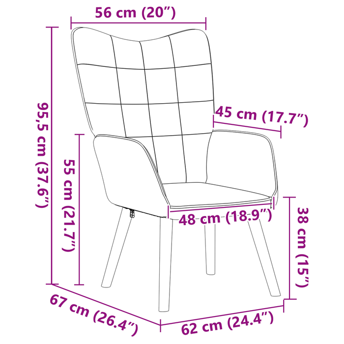 Fotoliu de relaxare, crem, material similar lână - WALTI WALTI