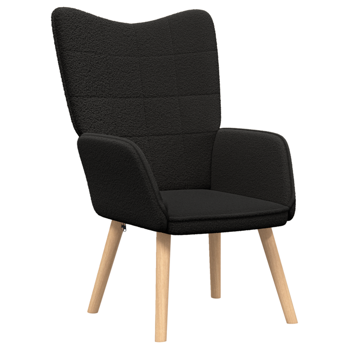 Fotoliu de relaxare, negru, material similar lână - WALTI WALTI