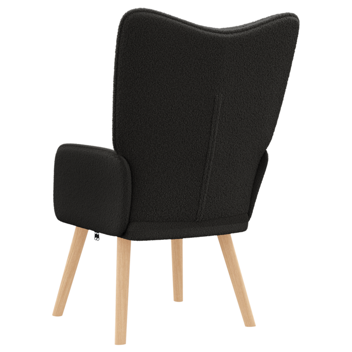 Fotoliu de relaxare, negru, material similar lână - WALTI WALTI