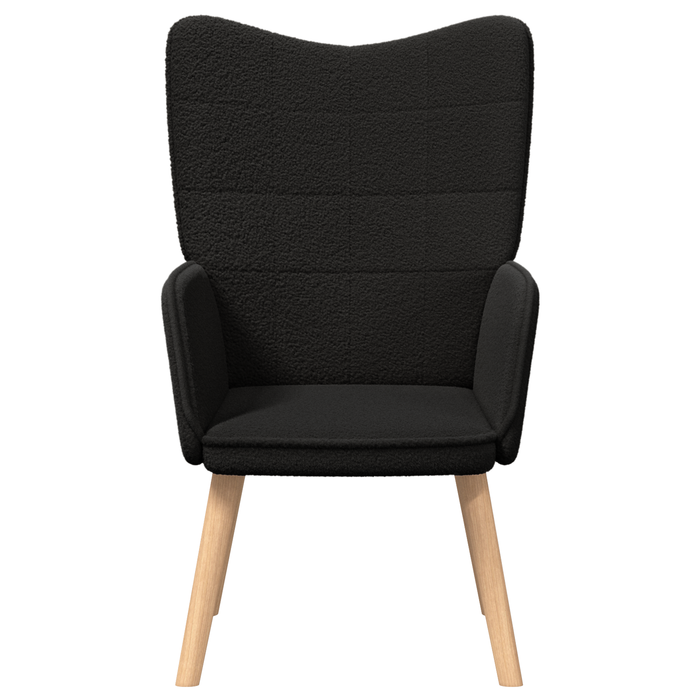 Fotoliu de relaxare, negru, material similar lână - WALTI WALTI