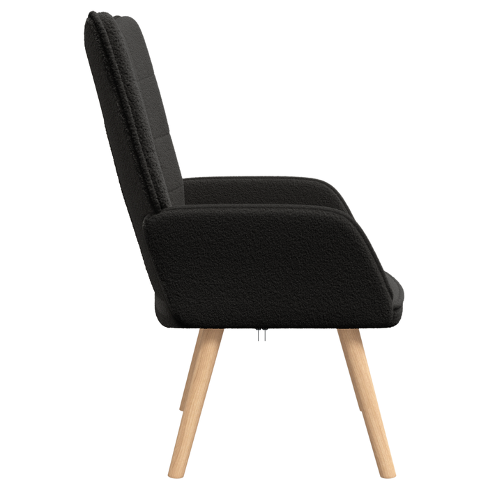 Fotoliu de relaxare, negru, material similar lână - WALTI WALTI