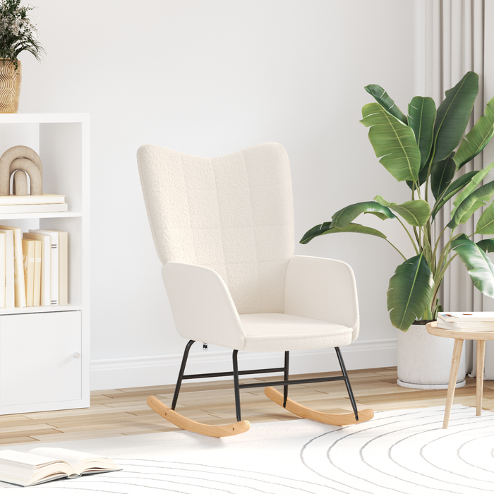 Fotoliu de relaxare, crem, material similar lână - WALTI WALTI