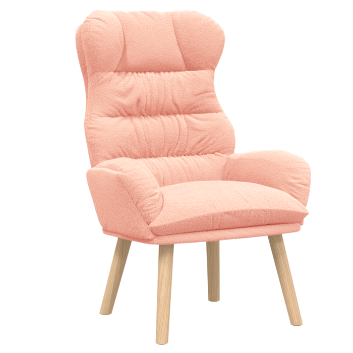 Fotoliu de relaxare, roz, material similar lână - WALTI WALTI