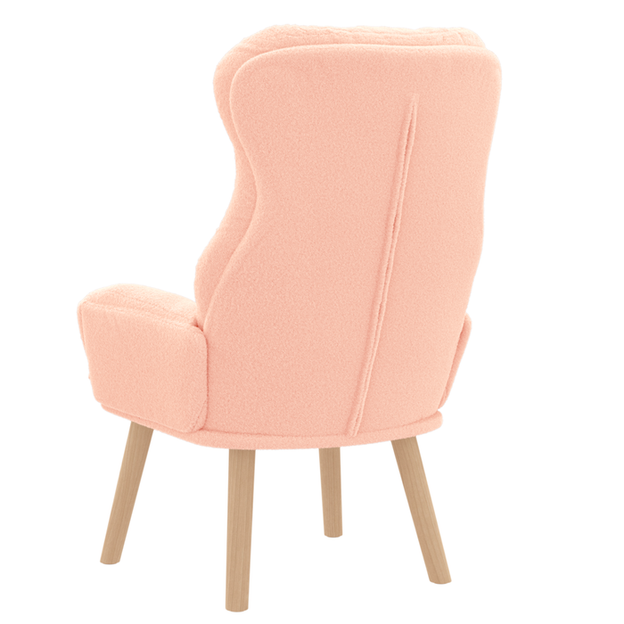 Fotoliu de relaxare, roz, material similar lână - WALTI WALTI