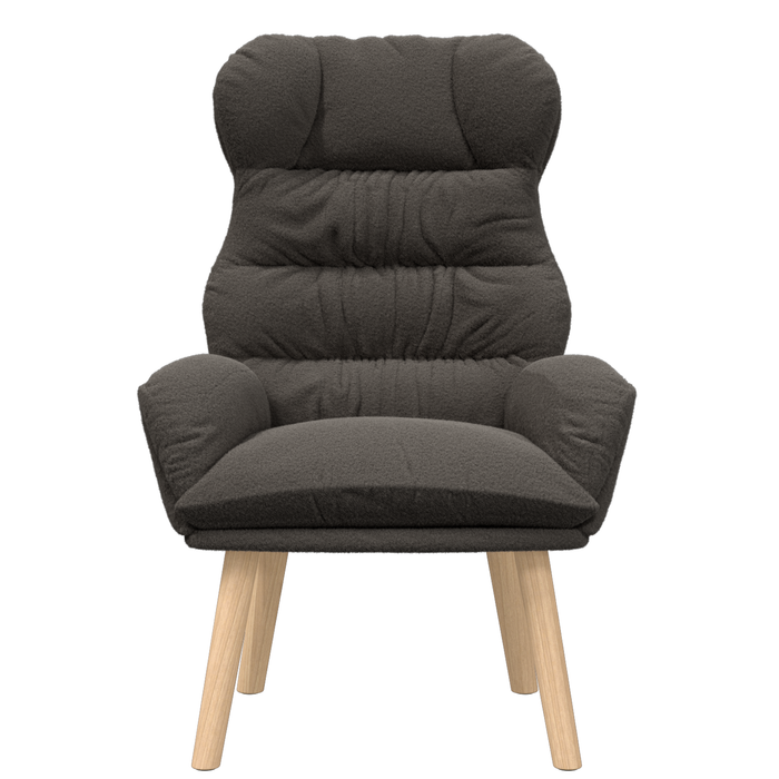 Fotoliu de relaxare, gri închis, material similar lână - WALTI WALTI