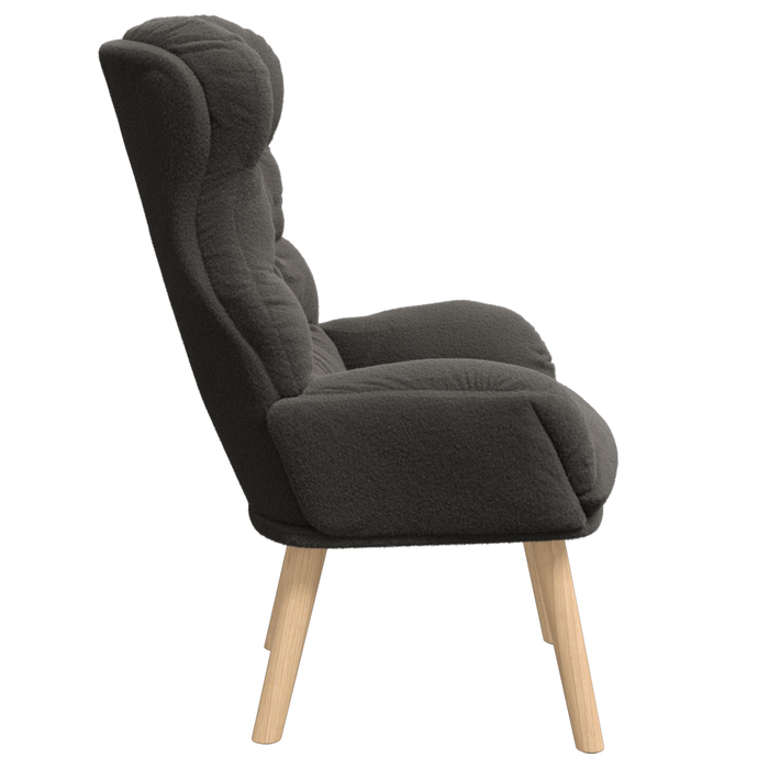 Fotoliu de relaxare, gri închis, material similar lână - WALTI WALTI