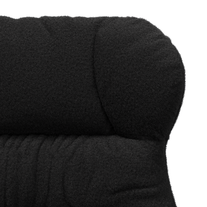 Fotoliu de relaxare, negru, material similar lână - WALTI WALTI