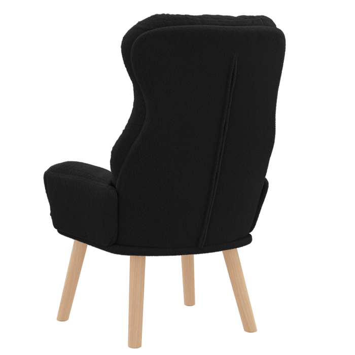 Fotoliu de relaxare, negru, material similar lână - WALTI WALTI