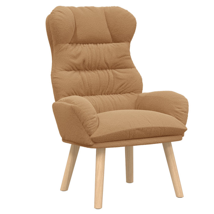Fotoliu de relaxare, bej, material similar lână - WALTI WALTI