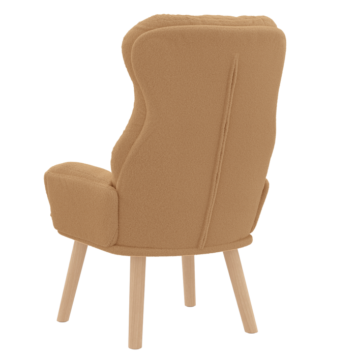 Fotoliu de relaxare, bej, material similar lână - WALTI WALTI