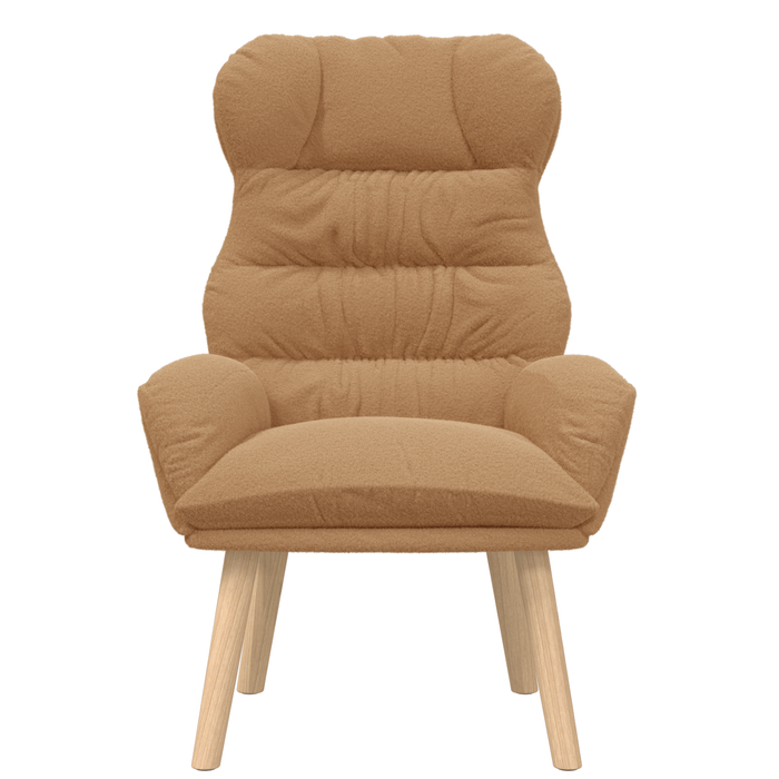 Fotoliu de relaxare, bej, material similar lână - WALTI WALTI